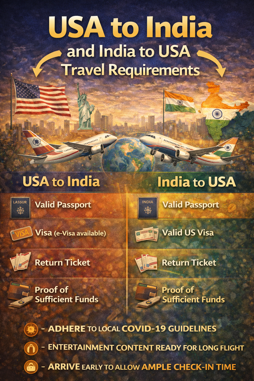 USA and India international travel requirements guide